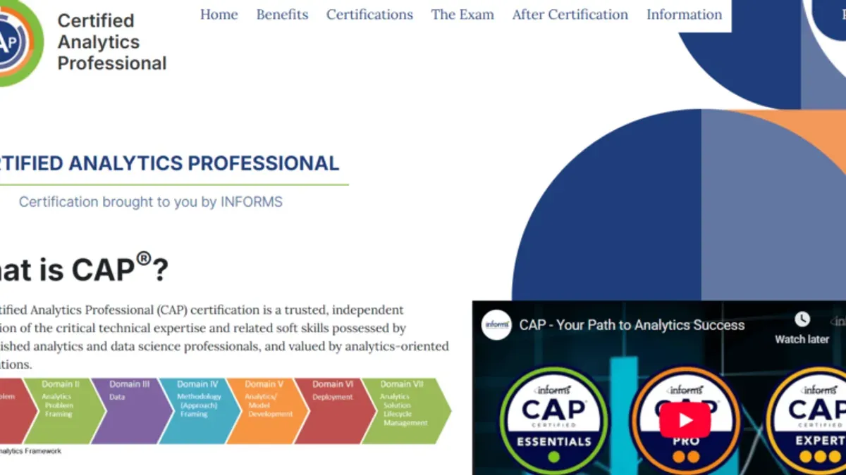 Certified Analytics Professional (CAP): Strengthening analytical rigor – best certifications for security data scientist