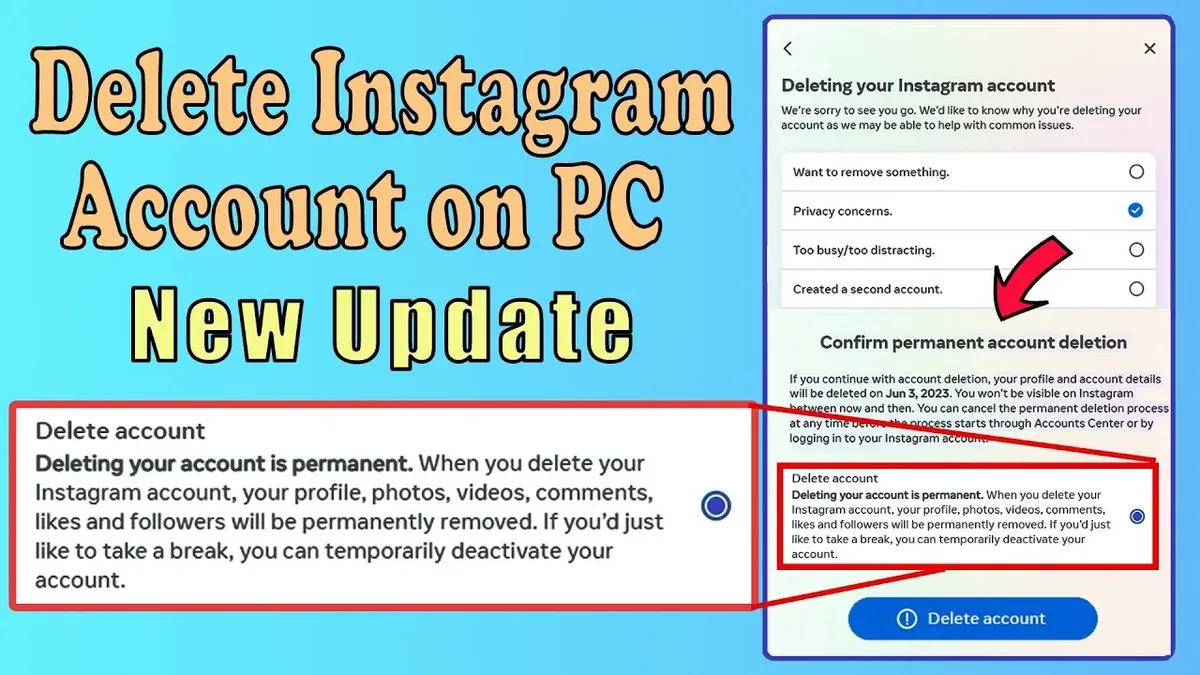 How to delete Instagram account permanently on a computer or laptop – how to delete Instagram account permanently