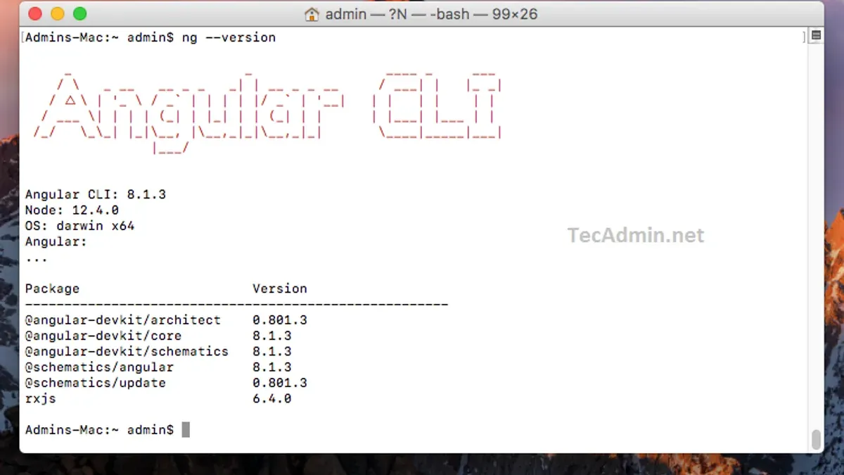 How to install a specific version of Angular CLI on Mac – how to install Angular CLI on Mac