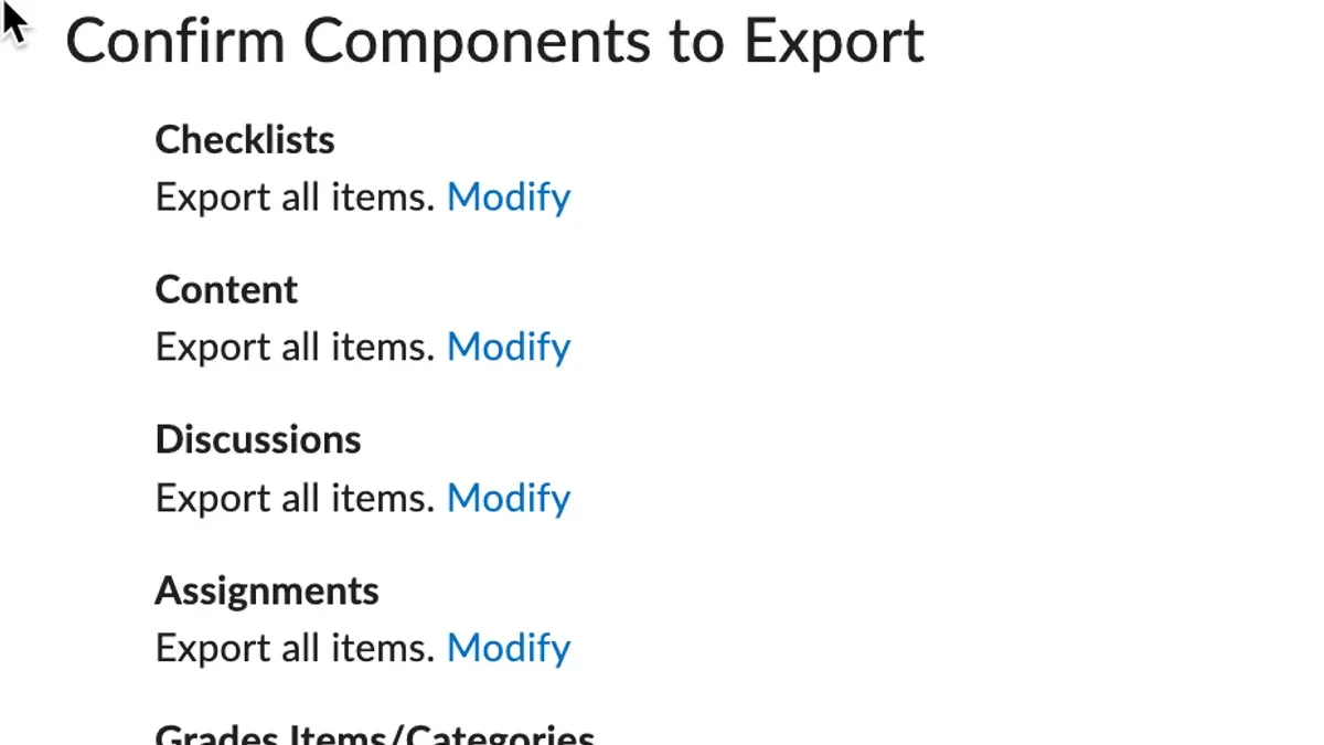 Plan and export your Brightspace content for Canvas migration – moving from Brightspace to Canvas checklist