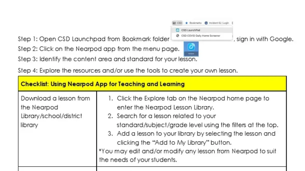 Moving checklist for switching from Quizlet to Nearpod – moving from Quizlet to Nearpod checklist