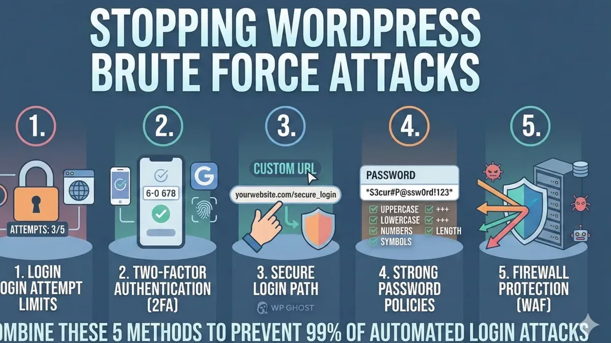 Regularly updating WordPress, plugins, and themes – how to stop brute force login attacks WordPress
