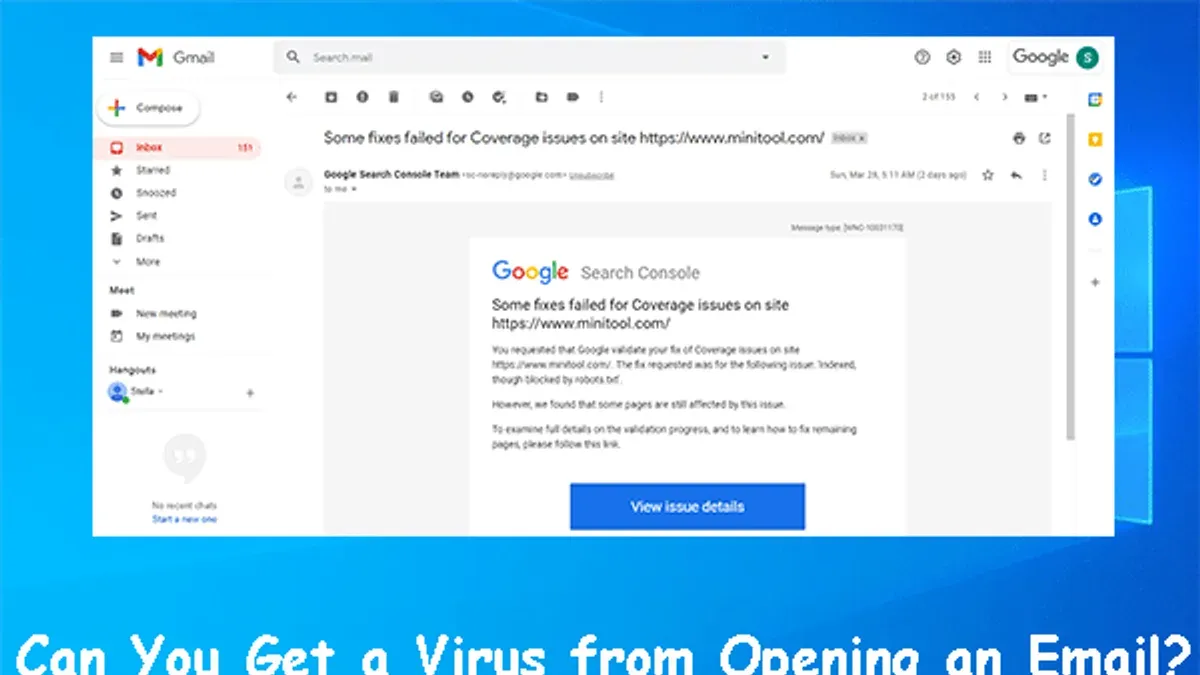 Person checking email on laptop, illustrating can you get a virus from opening an email