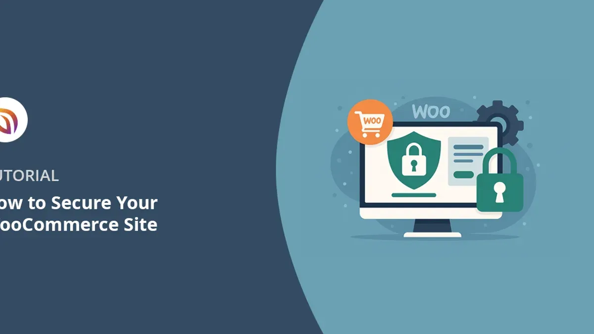 Person securing a WooCommerce website using security software on a laptop