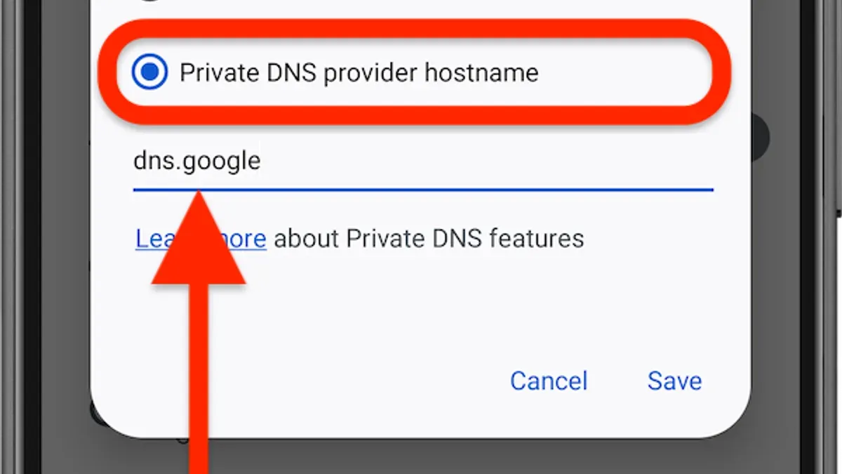User setting up Private DNS on Android smartphone for better privacy
