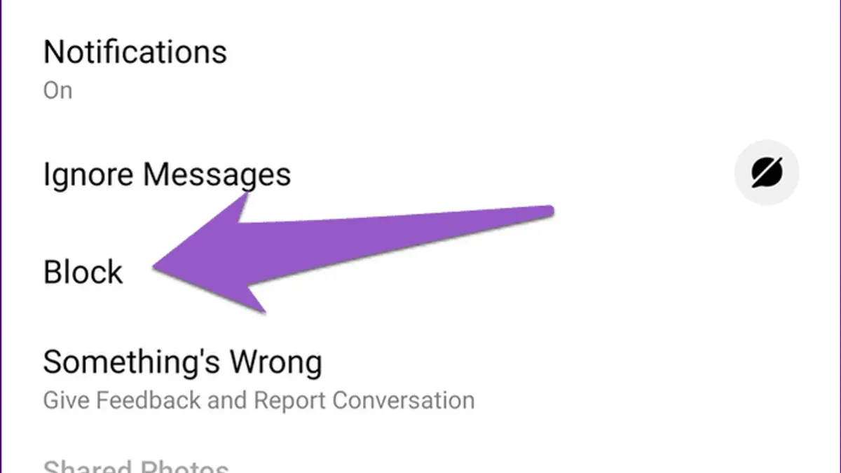 User blocking someone on Messenger app to control privacy and stop unwanted messages