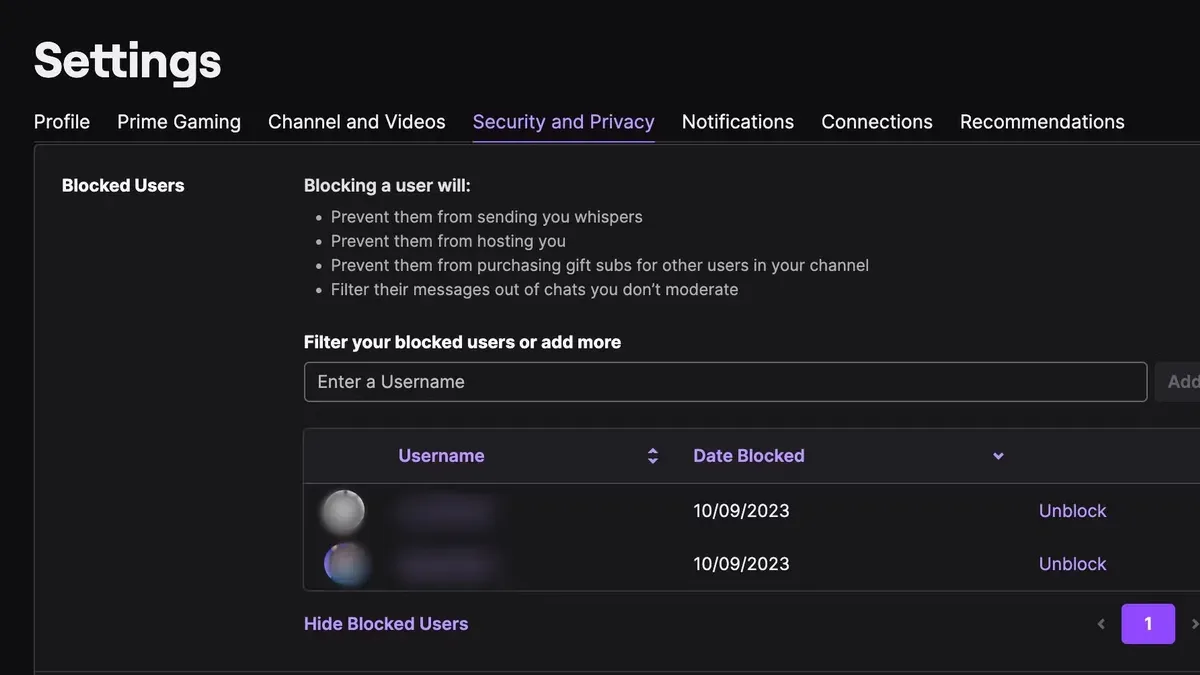 How to block someone on Twitch shown on a smartphone screen