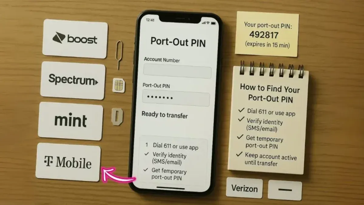 Notification on phone screen about Boost Mobile port out protection security