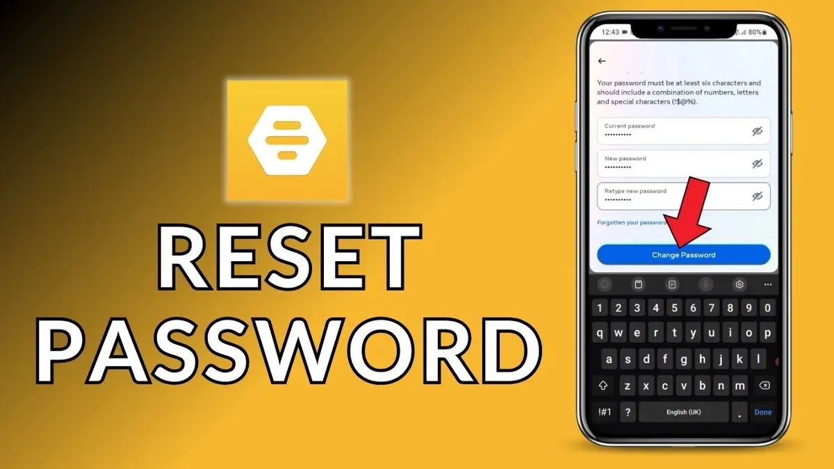 Person changing Bumble password on smartphone app securely