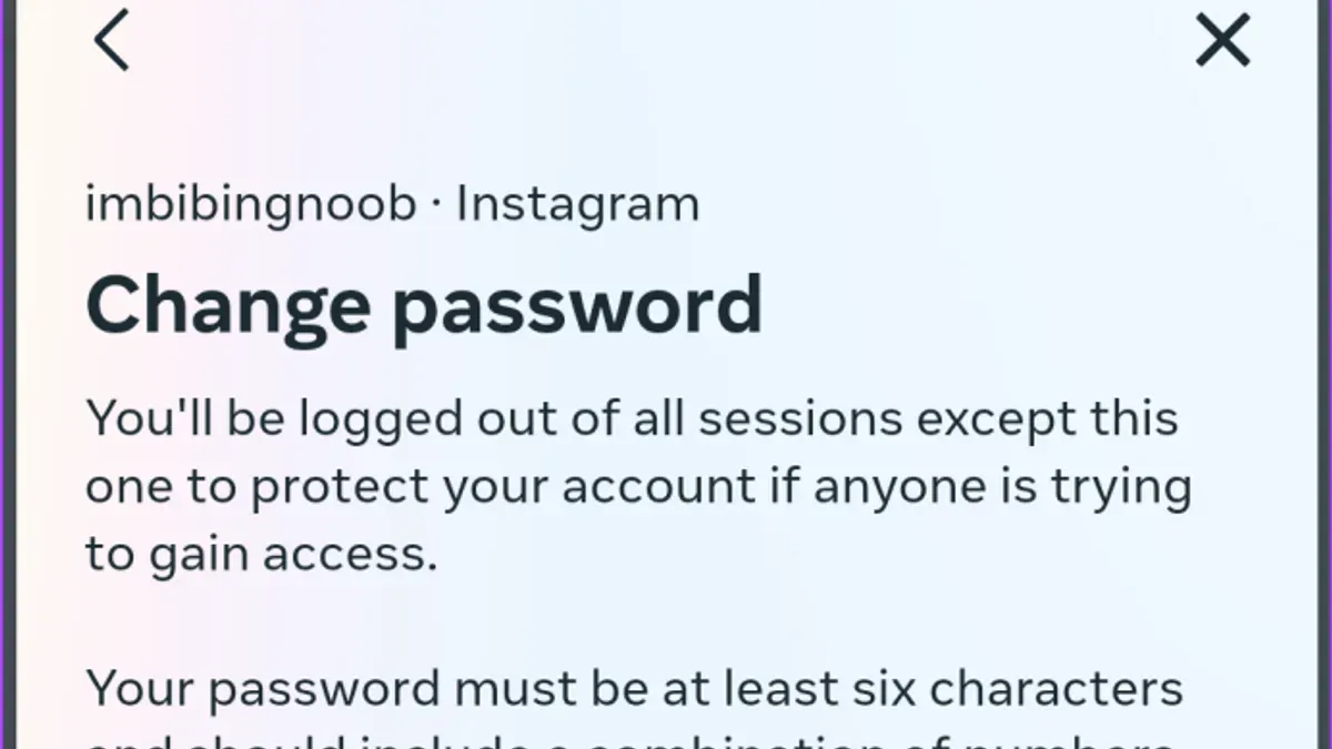 User changing Instagram password on smartphone securely