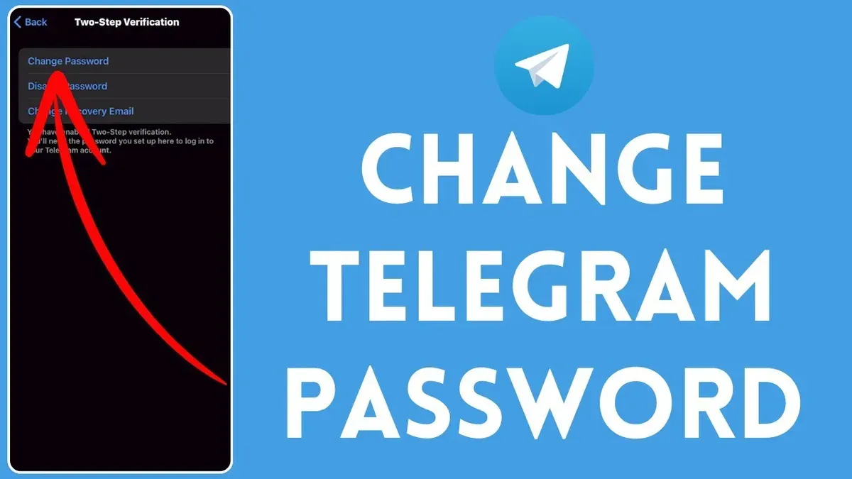 How to change Telegram password shown on smartphone screen