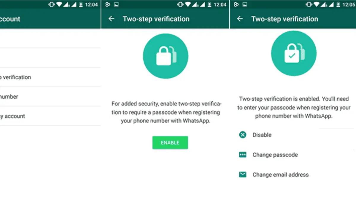 User changing WhatsApp password on smartphone screen
