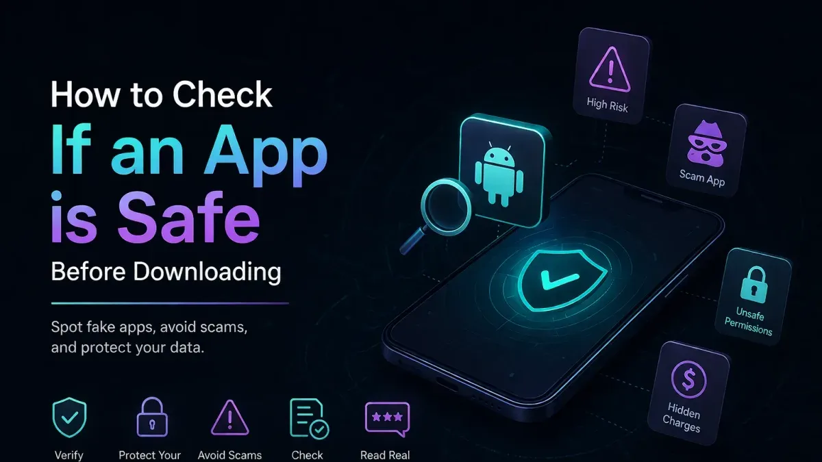 Person verifying how to check if an app before downloading is legit on a smartphone