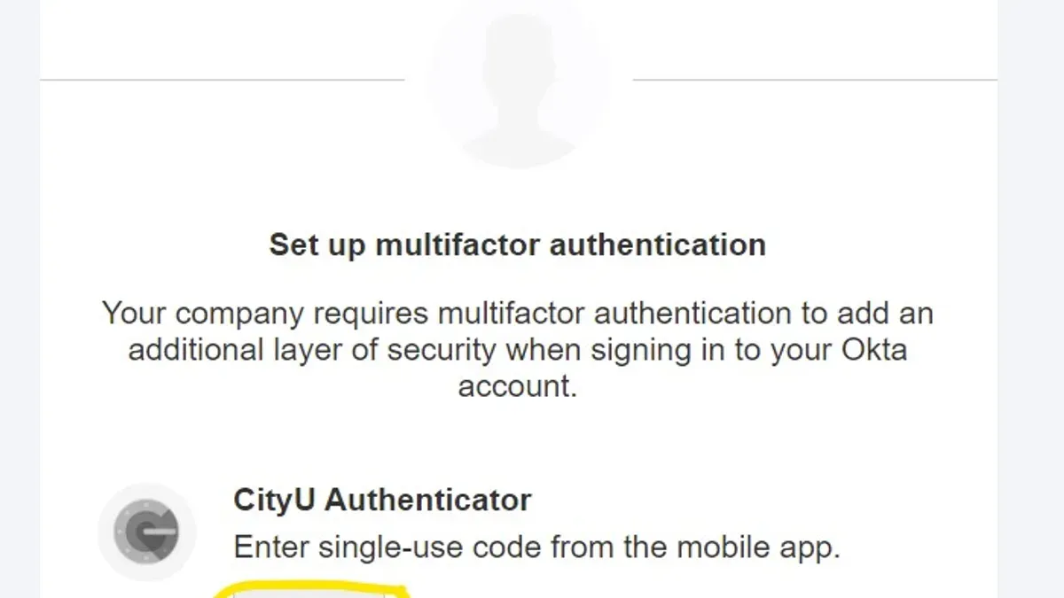 Person performing Citi two-factor authentication setup on smartphone