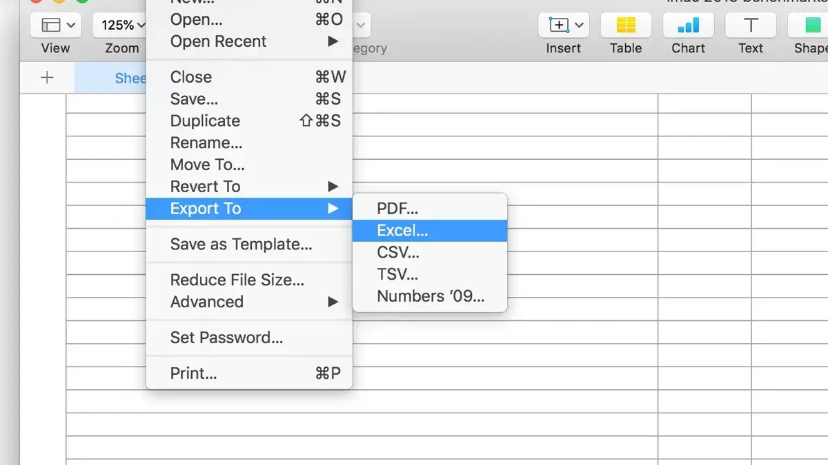 How to convert Excel to PDF on Mac shown on MacBook screen