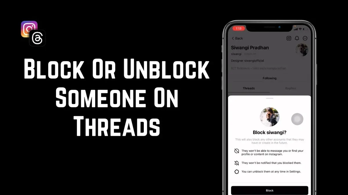 How to block someone on Threads shown on smartphone screen