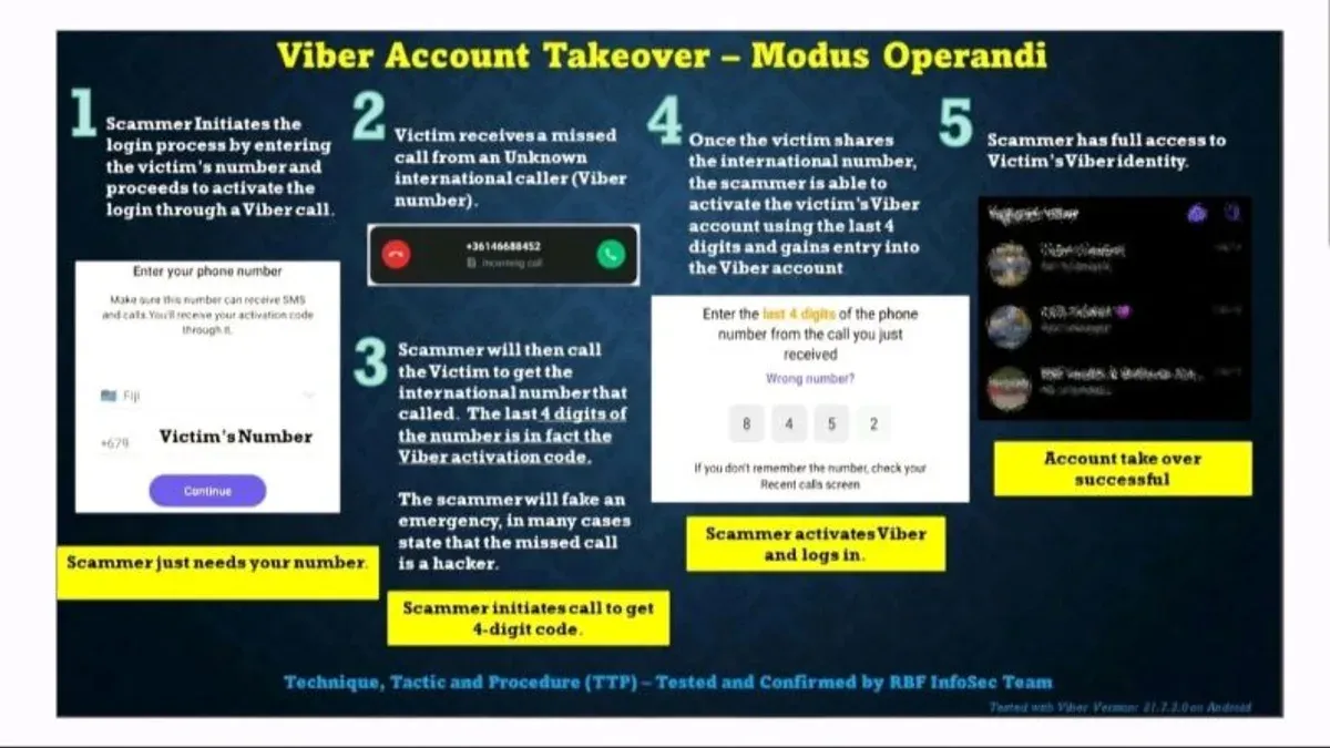 User checking Viber account hacked alert on smartphone screen