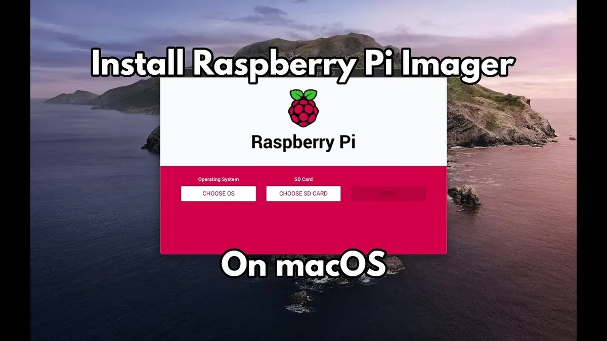 How to install Raspberry Pi Imager on Mac shown on a MacBook screen with SD card inserted