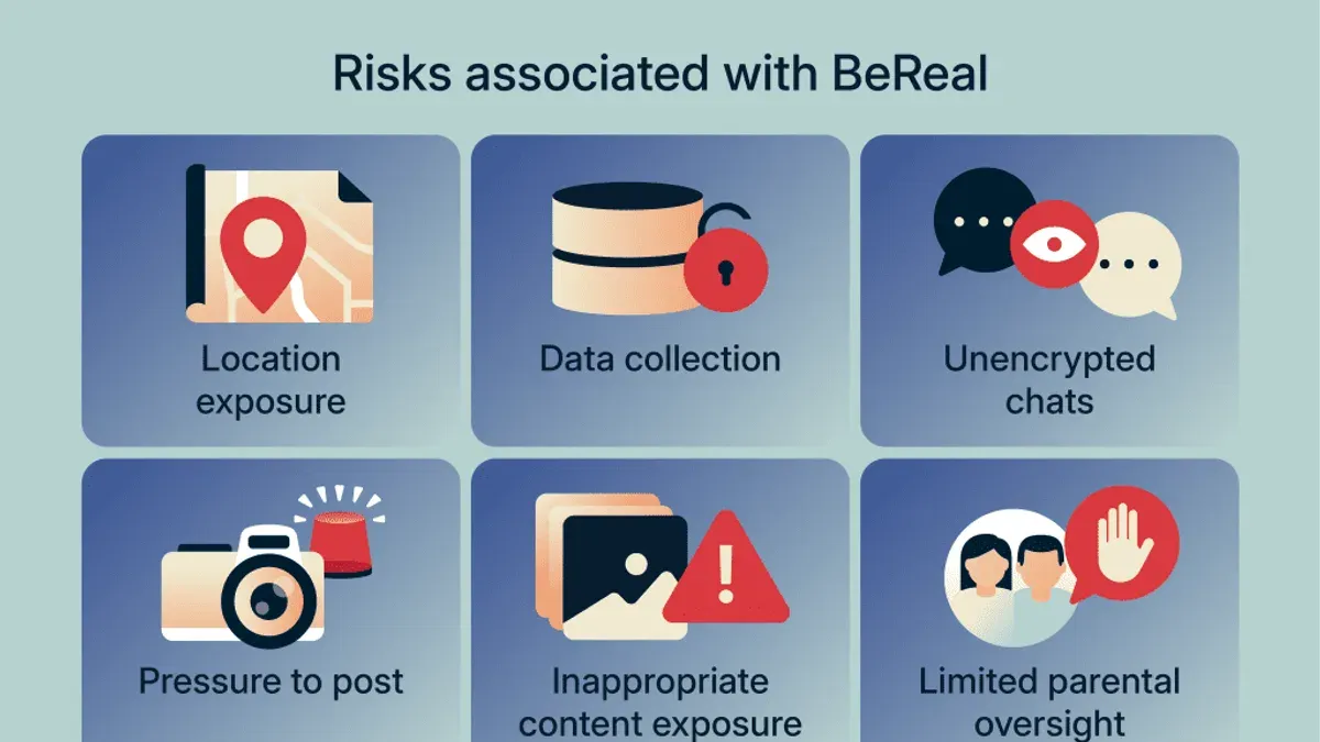 Teen using smartphone showing BeReal app discussing if BeReal is safe