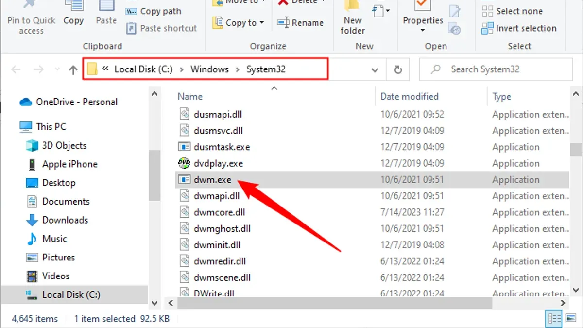 Windows Task Manager displaying dwm.exe process to check if dwm.exe is a virus