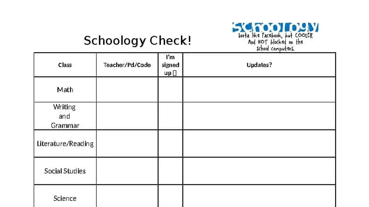 Student following moving from Blackboard to Schoology checklist on laptop screen