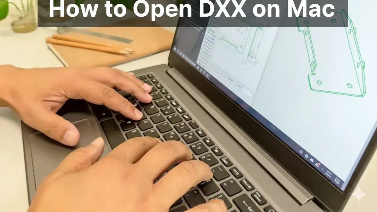 How to open.dxf file on Mac shown on MacBook screen with CAD software