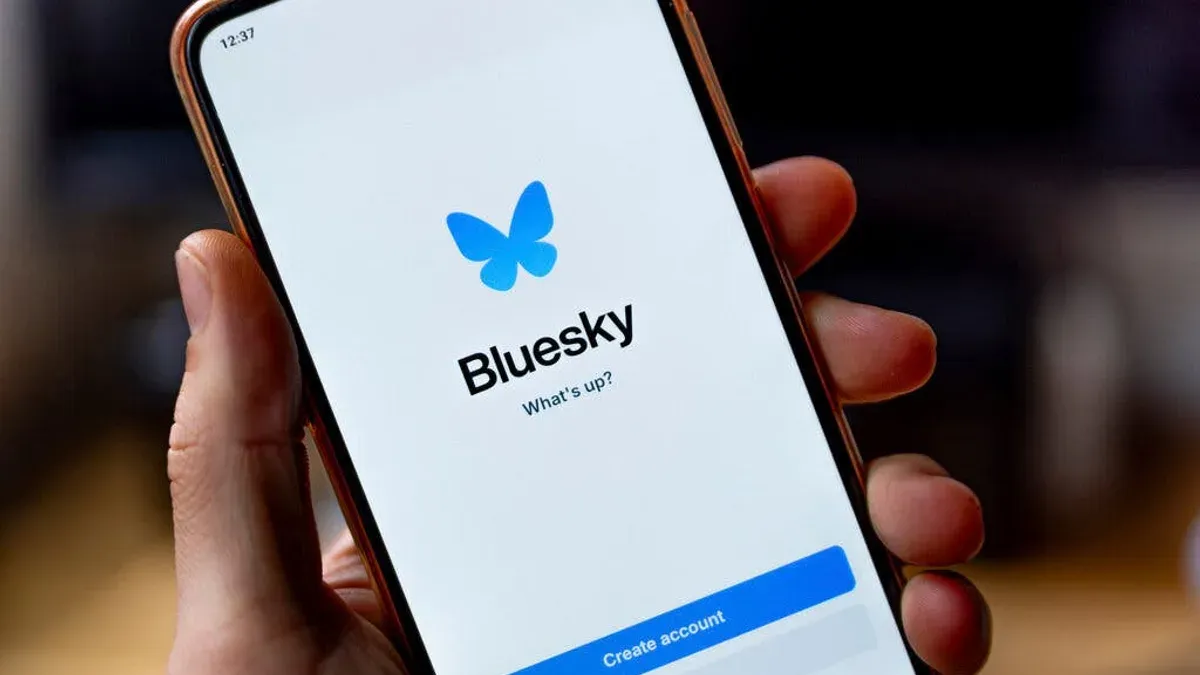User securing a Bluesky account after a hack on a smartphone