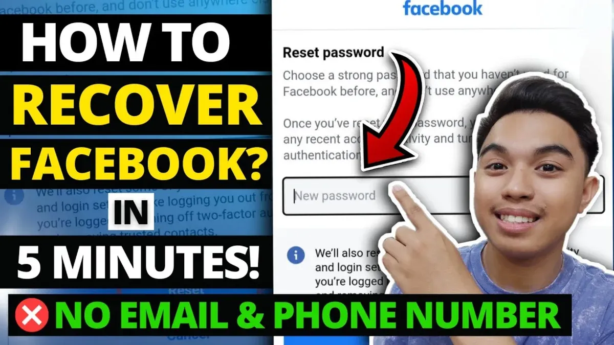 How to recover Facebook account without phone number on laptop screen