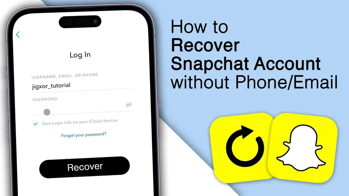 How to recover Snapchat account without phone number shown on smartphone screen