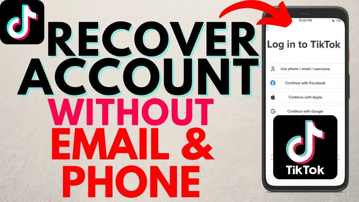 How to recover TikTok account without phone number on smartphone screen