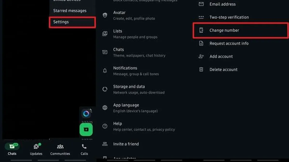 How to recover WhatsApp account without phone number on a smartphone screen
