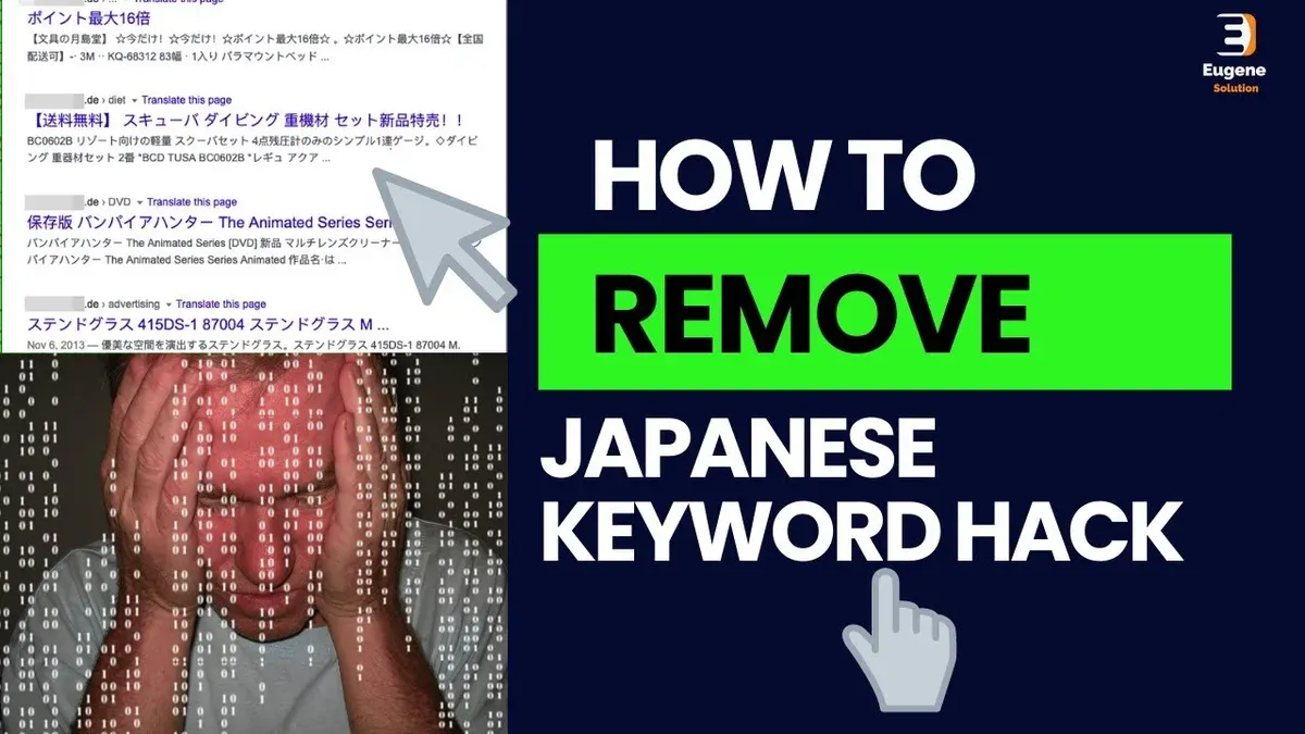 Web developer removing Japanese keyword hack from website files