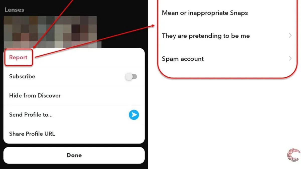 How to report impersonation on Snapchat shown on smartphone screen
