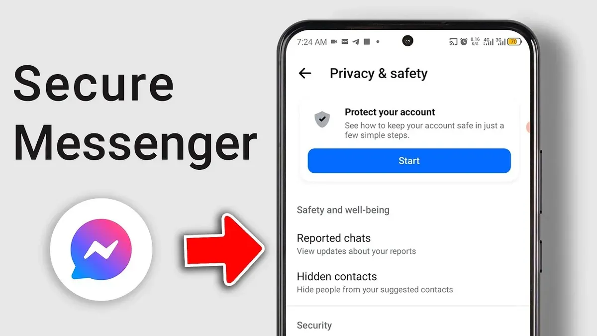 How to secure your Messenger account shown on smartphone screen