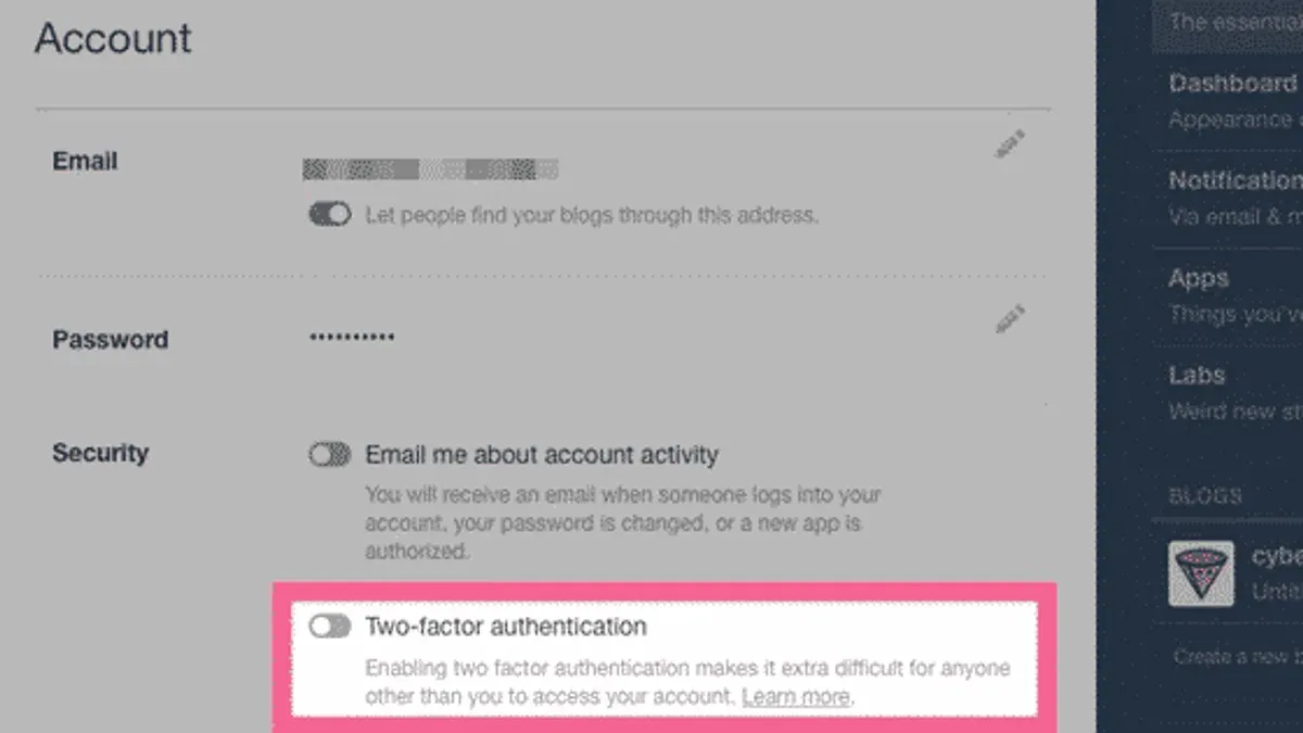 Person securing Tumblr account on smartphone and laptop