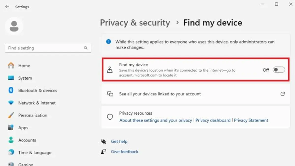 User adjusting privacy settings to stop Microsoft from tracking you on a laptop