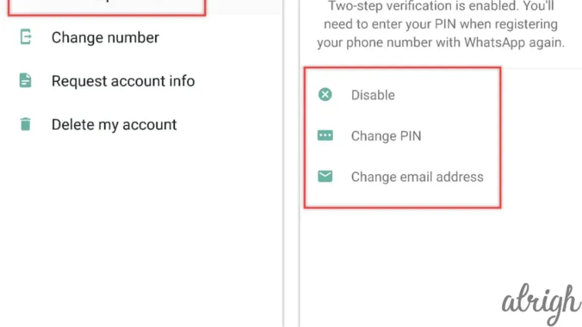 How to turn on two-factor authentication on WhatsApp on smartphone screen