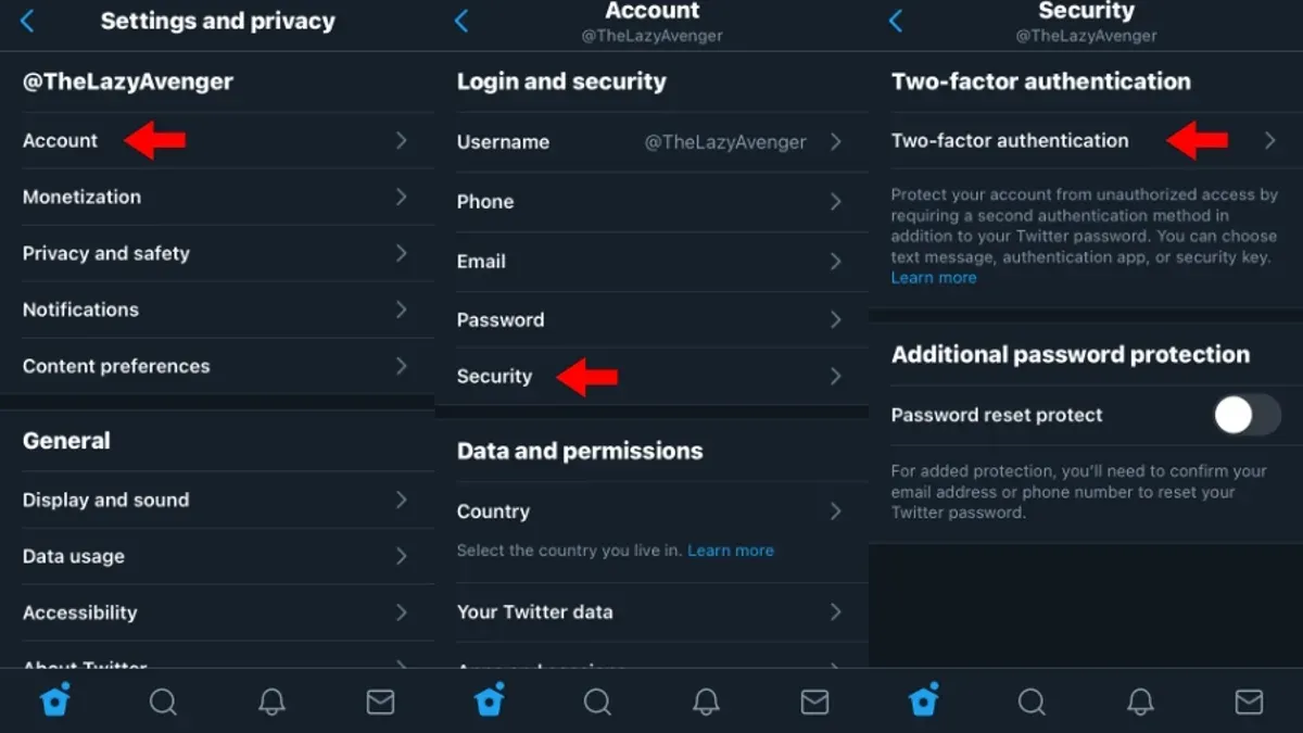 Person enabling two-factor authentication on X (Twitter) using a smartphone