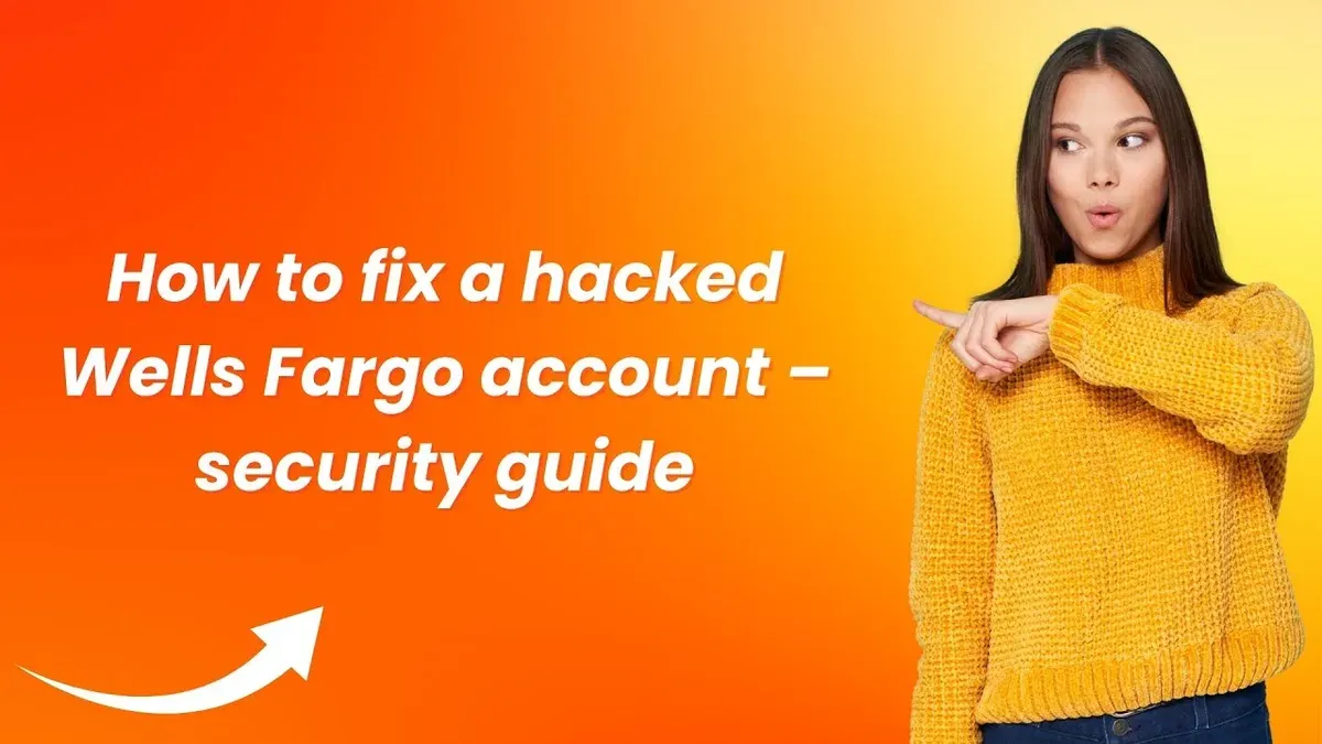 Person securing Wells Fargo account after hack using smartphone and laptop