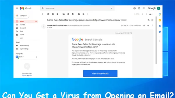 Person checking email on laptop, illustrating can you get a virus from opening an email