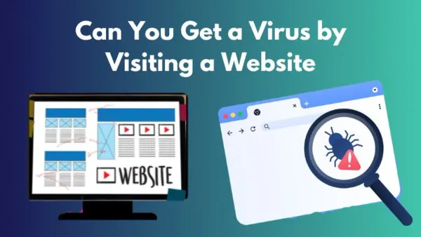 Person browsing internet on laptop showing if you can get a virus from visiting a website