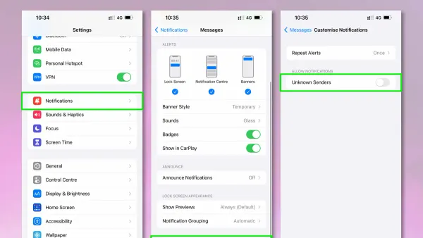 iPhone screen showing filtered spam texts to stop spam texts on iPhone
