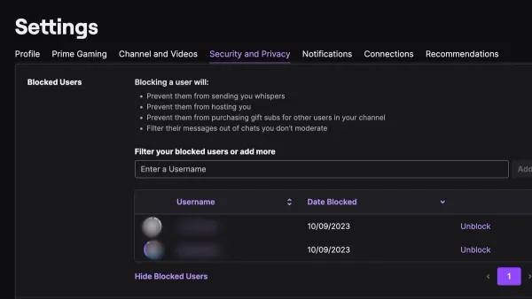 How to block someone on Twitch shown on a smartphone screen