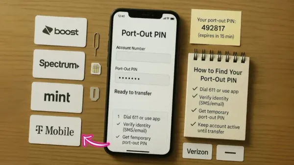 Notification on phone screen about Boost Mobile port out protection security