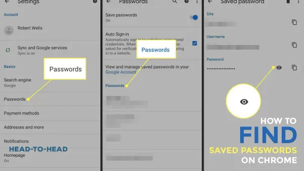 Person checking if hackers can steal passwords saved in Chrome on laptop