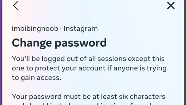 User changing Instagram password on smartphone securely