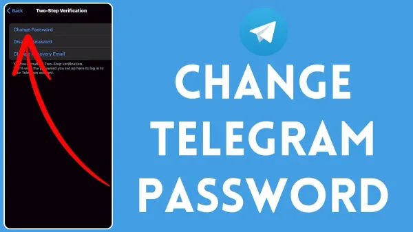 How to change Telegram password shown on smartphone screen