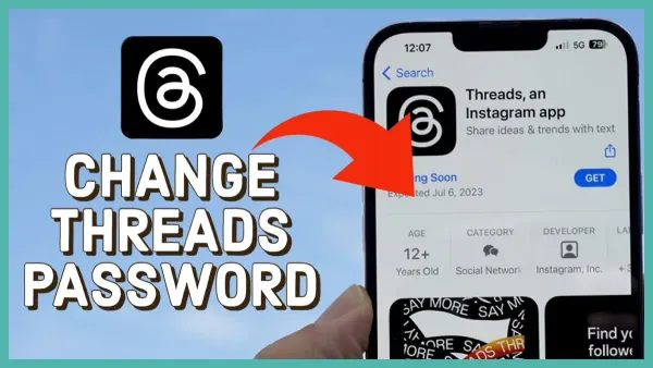 User changing Threads password securely on a smartphone
