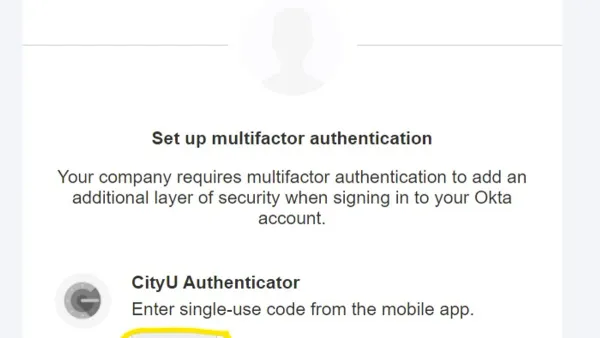 Person performing Citi two-factor authentication setup on smartphone