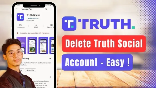 User navigating how to delete Truth Social account permanently on smartphone